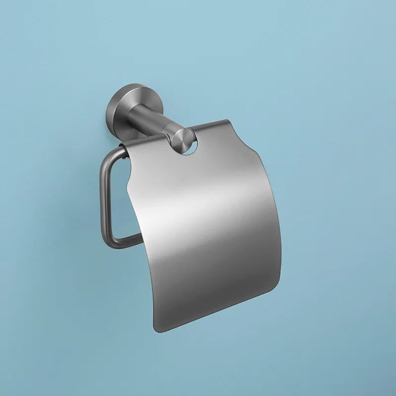 Grey 304 Stainless Steel Bath Towel Rack Towel Rack Cup Holder Paper Coat Hook Toilet Brush Holder Bathroom Accessories