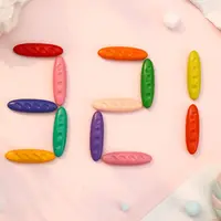 12/24/36 Colors Children Do Not Dirty Hands Plastic Crayon Set Creative Painting Tools Peanut Shaped Washable Erasable 2