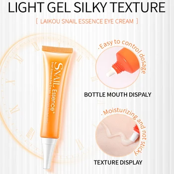 LAIKOU Snail Eye Serum Eye Massage Vitamin C Hyaluronic Acid Skin Care Eye Bags Cream Moisturizing Smooth Skin 15ml - Thumbnail 2