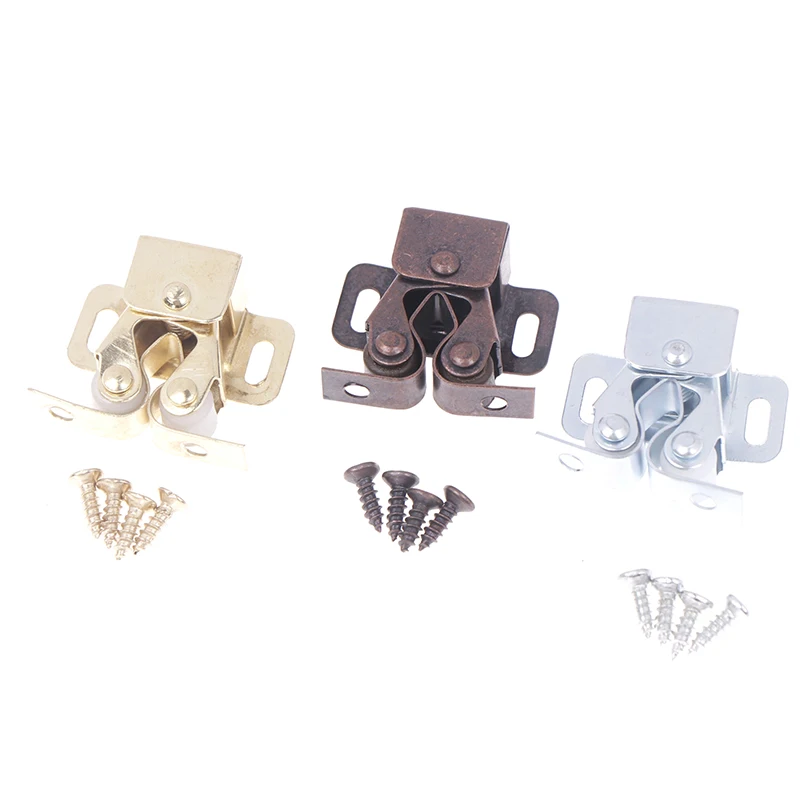Metal Home Use Double Ball Roller Catches Cupboard Cabinet Door Latch Hardware Copper Smooth Tight Grip Action