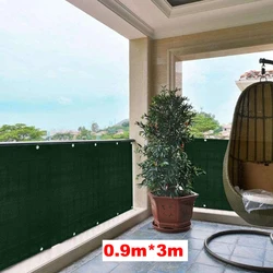 Gray Fence Privacy Screen Windscreen - Heavy Duty Mesh Shade Net with Zip Ties (Green H 0.9m x L 3m)