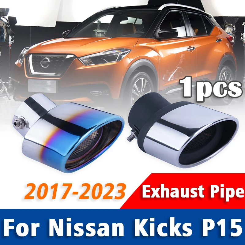 

1Pcs For Nissan Kicks P15 2017 2018 2019 2020 2021 2022 2023 Stainless Steel Exhaust Pipe Muffler Rear Tail Throat Accessories