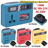 120W แบตเตอรี่ลิเธียมอินเวอร์เตอร์ DC21V-AC220V อินเวอร์เตอร์อะแดปเตอร์สําหรับ DeWalt สําหรับ Milwaukee สําหรับ Makita การทํางานอินเวอร์เตอร์ 1