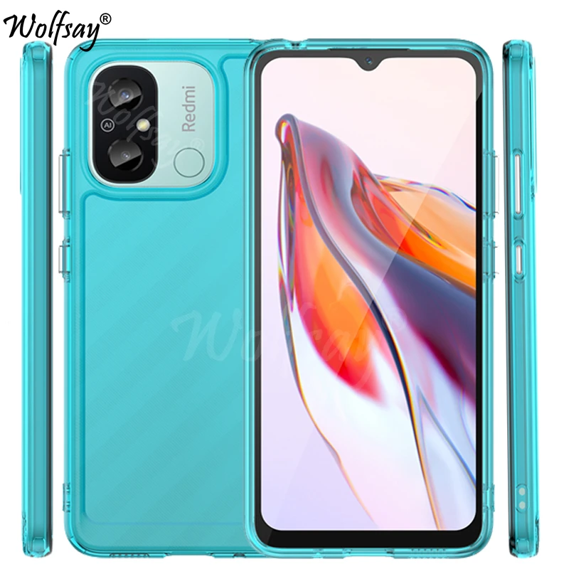 Custodia Trasparente Per Xiaomi Redmi 12C Custodia Trasparente Antiurto Color Caramella Per Redmi 12C Cover Per Redmi 12C Custodia Da 6.71 Pollici