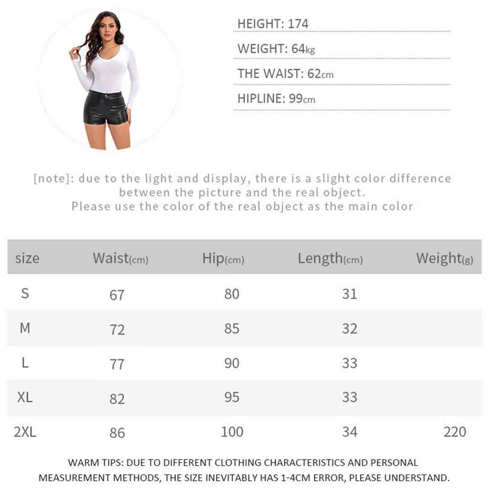 Sexy Women Black PU Leather Shorts Fashion Casual Summer Shorts Women's Clothing Leather Gothic Short Pants Y2k Hot Short Pants