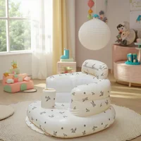 1PCS Inflatable Baby Seat for Babies, Baby Floor Seats for Sitting Up, Blow Up Baby Chair with Built in Air Pump 2