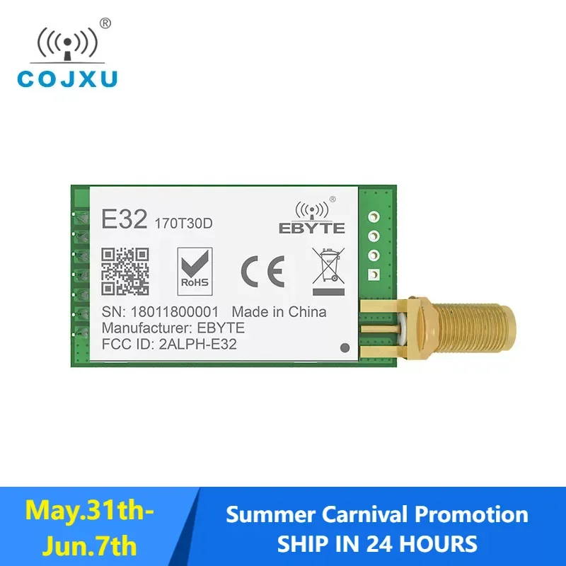 LoRa rf Module 170MHz 1W 170 MHz UART Wireless Transceiver Long Distance SMA-k Antenna E32-170T30D-V2.0