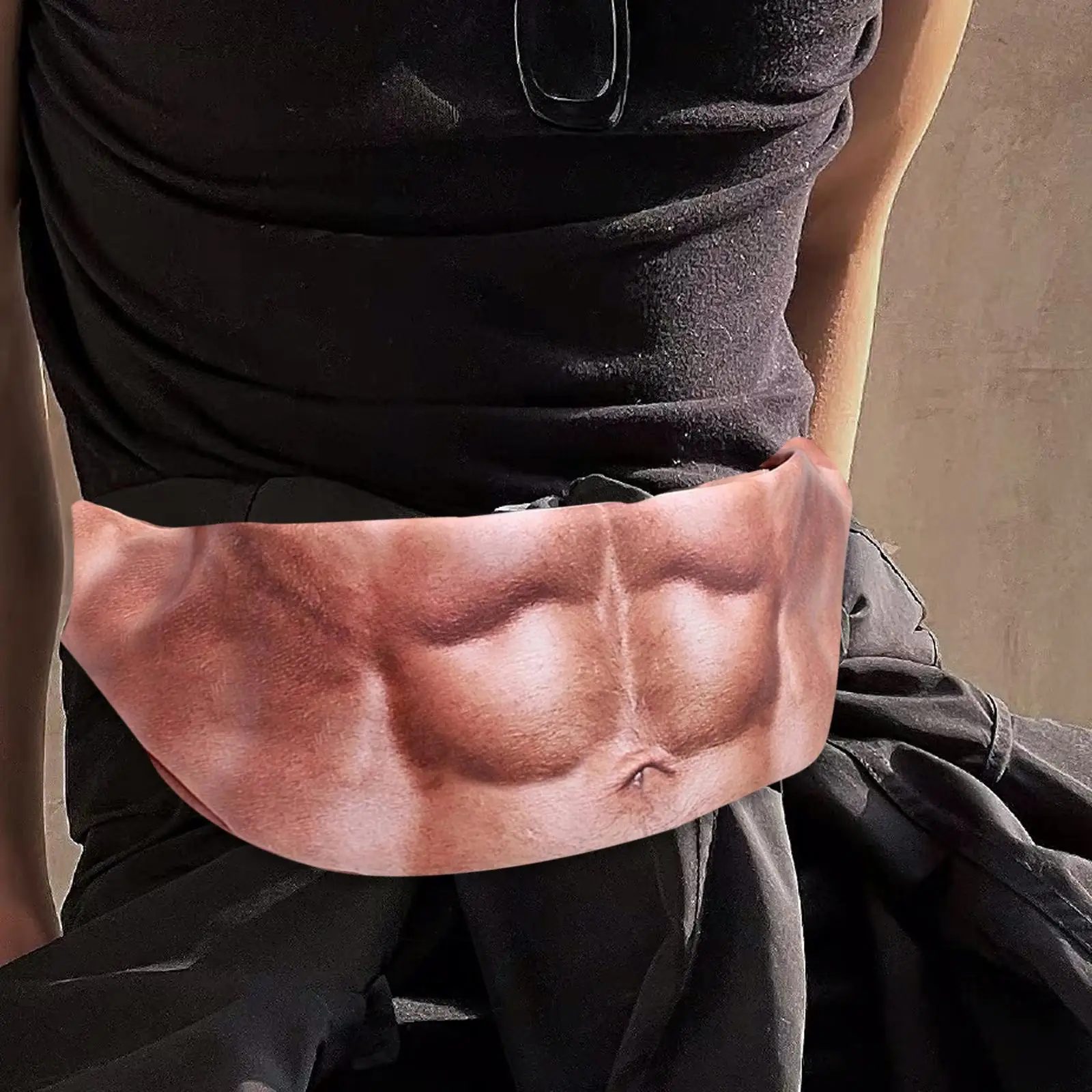 3D Belly Waist Bag Trendy Handbag Purse Casual Novelty Large Capacity Dad Bag for Running Father`s Day Sport Men Women Gifts