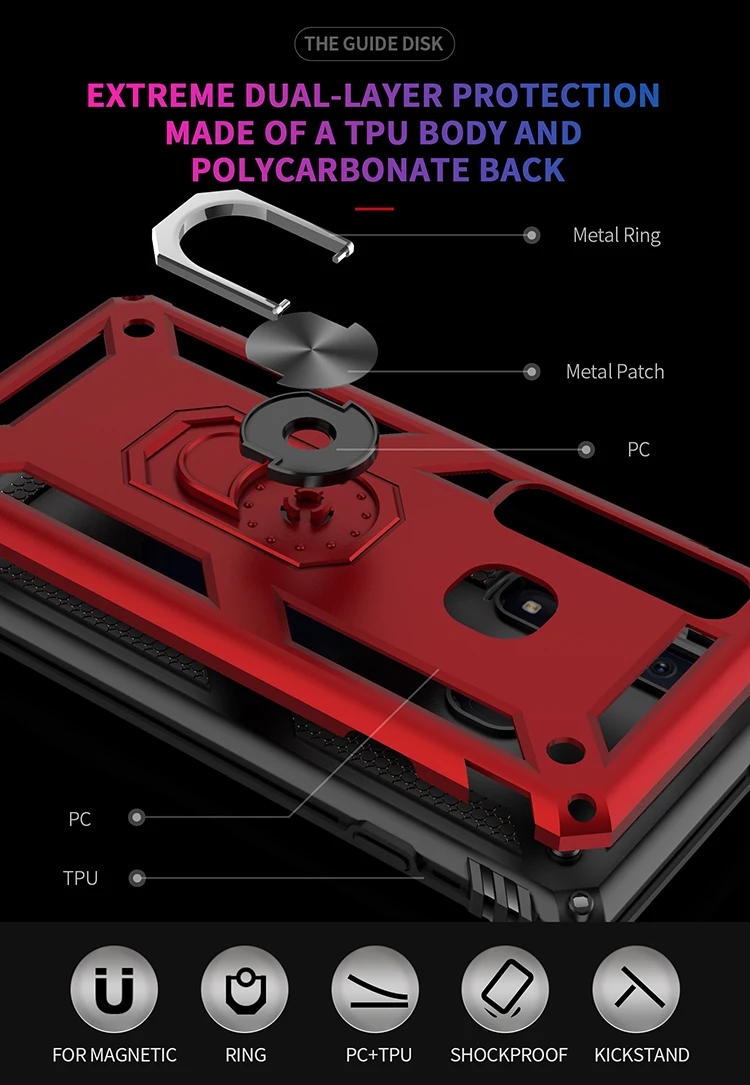 Rugged Drop-Proof Protective Phone Case with Kickstand