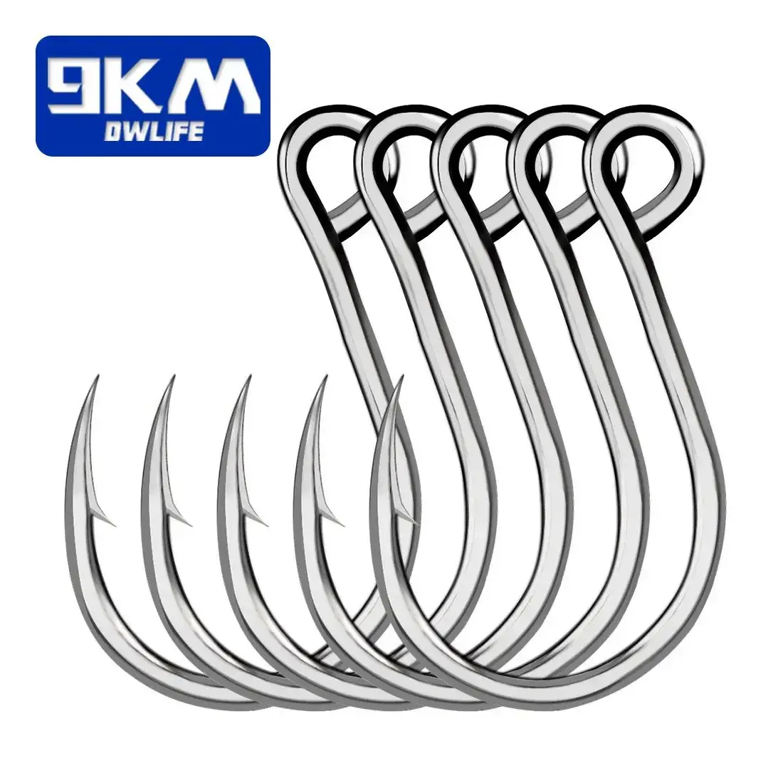 Bass Fishing Offset Worm Hooks Kit 50pcs 2X Strong High Carbon Steel Bait  Jig Fish Hooks for Bass Trout Saltwater Freshwater Fishing with Box Packed