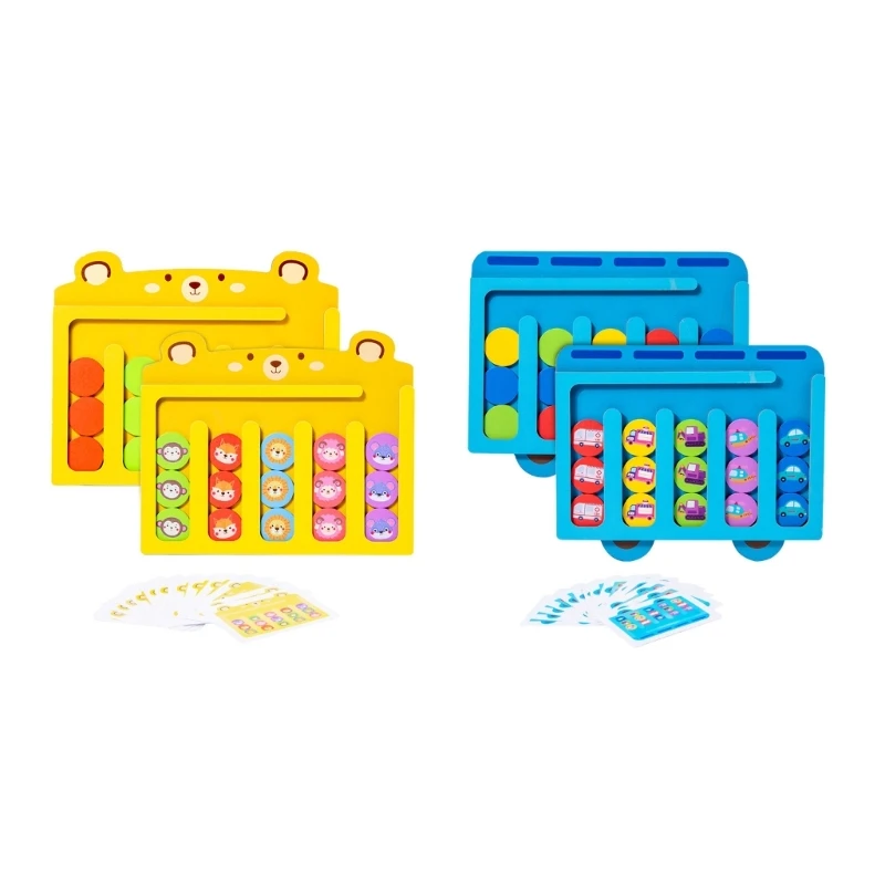 

Wooden Sliding Puzzle Toy Color-Cognitive Education Toy Children Board Game Toy