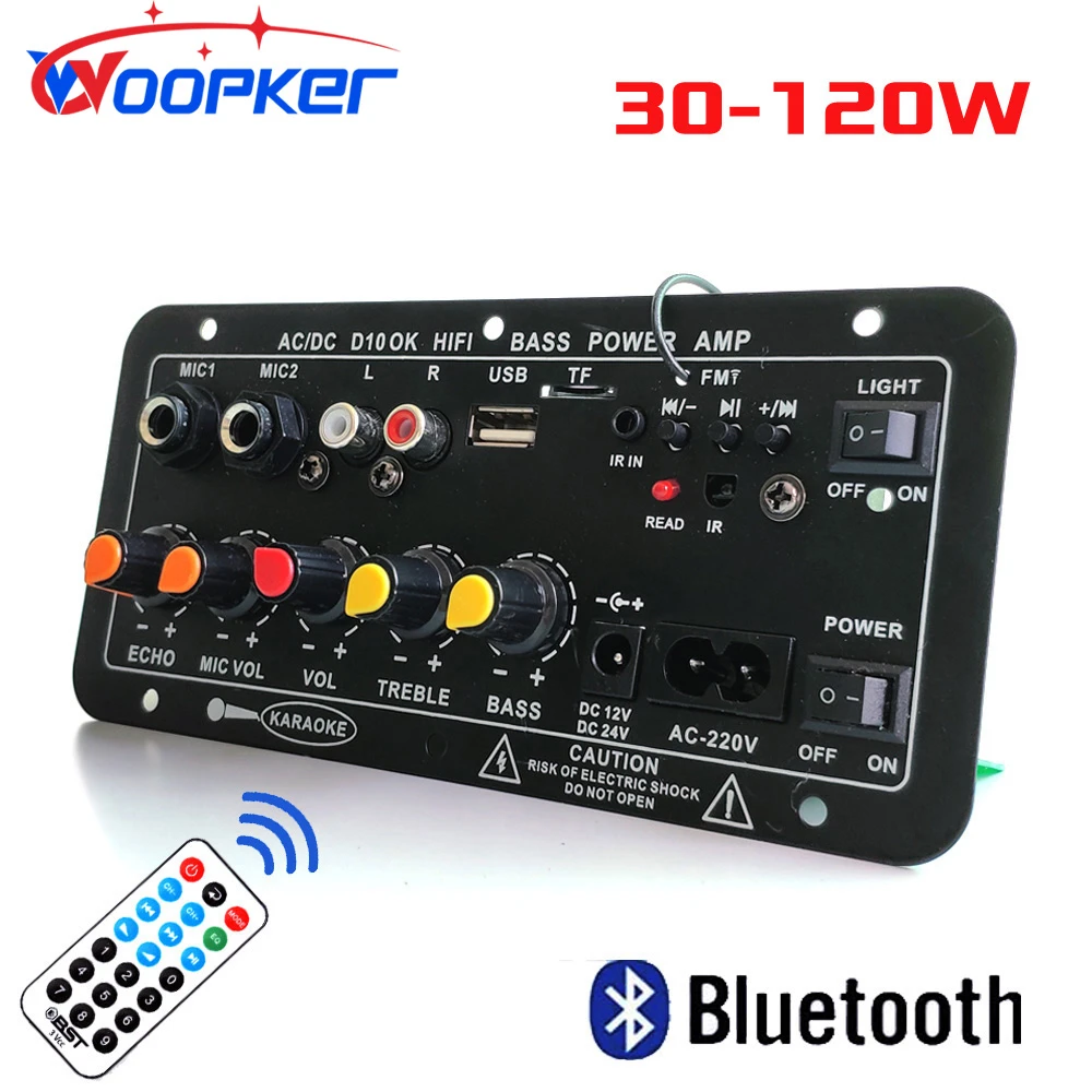 Woopker Bluetooth Audio Amplifier Board 120w Subwoofer Dual Microphone