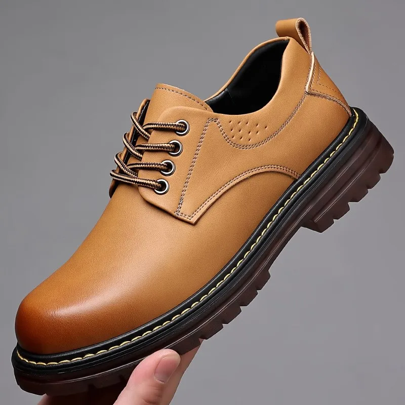 

Retro Men's Work Leather Shoes Lace Up Casual Men's Shoes Homens Sapatos Zapatos De Cuero Hombres Chaussure Homme Designer Shoes