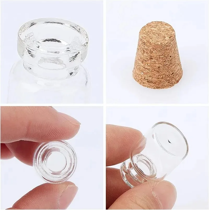 Mini Glass Bottles with Wood Cork Stoppers DIY Message Wishing Bottle Spice Storage Bottle Jars for Birthday Wedding Party Decor 5