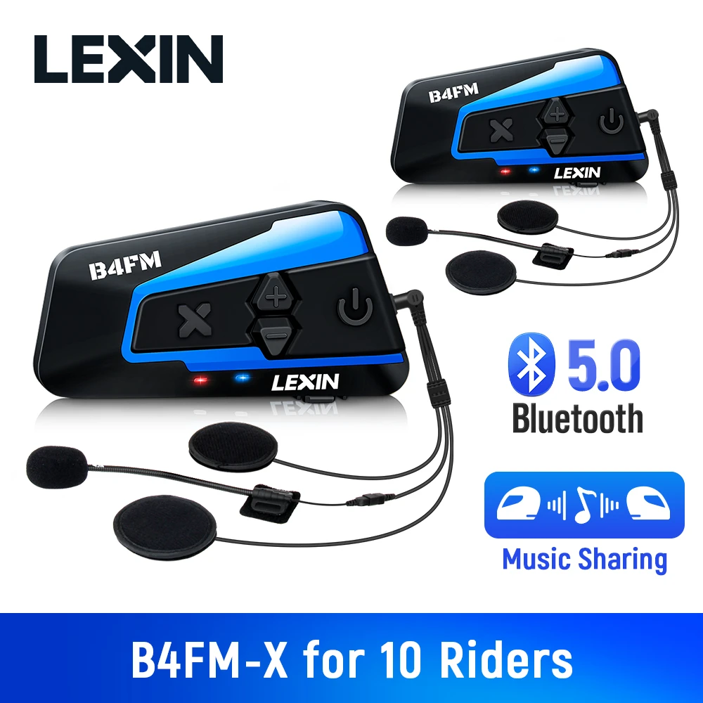 Lexin B4FM X Bluetooth Motorcycle 10 Rider 2000M Moto Helmet