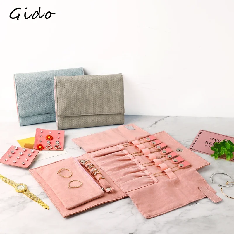 

PU Leather Travel Portable Storage Jewelry Bag Style Personality Fresh Storage Folding Jewelry Bag Wholesale