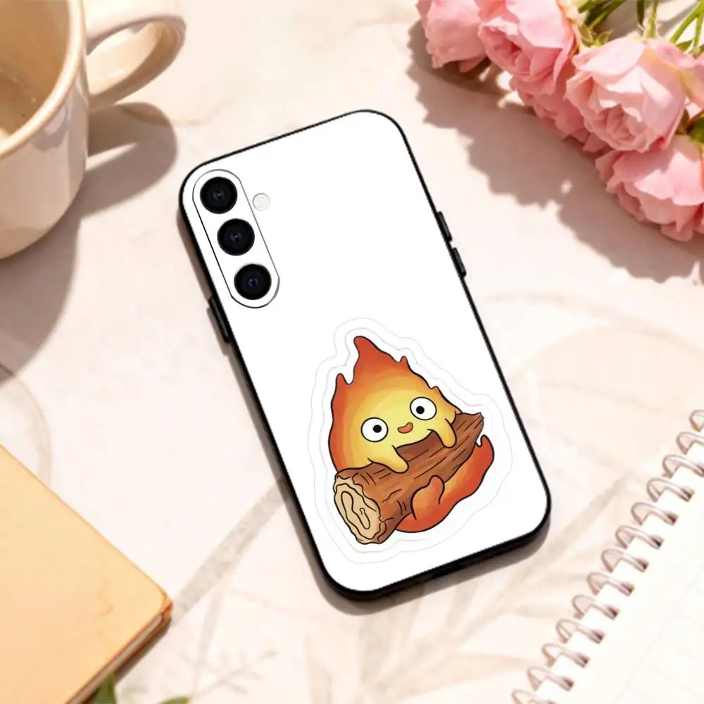 Charming Anime C-Cute Calcifer Soft Black Phone Case
