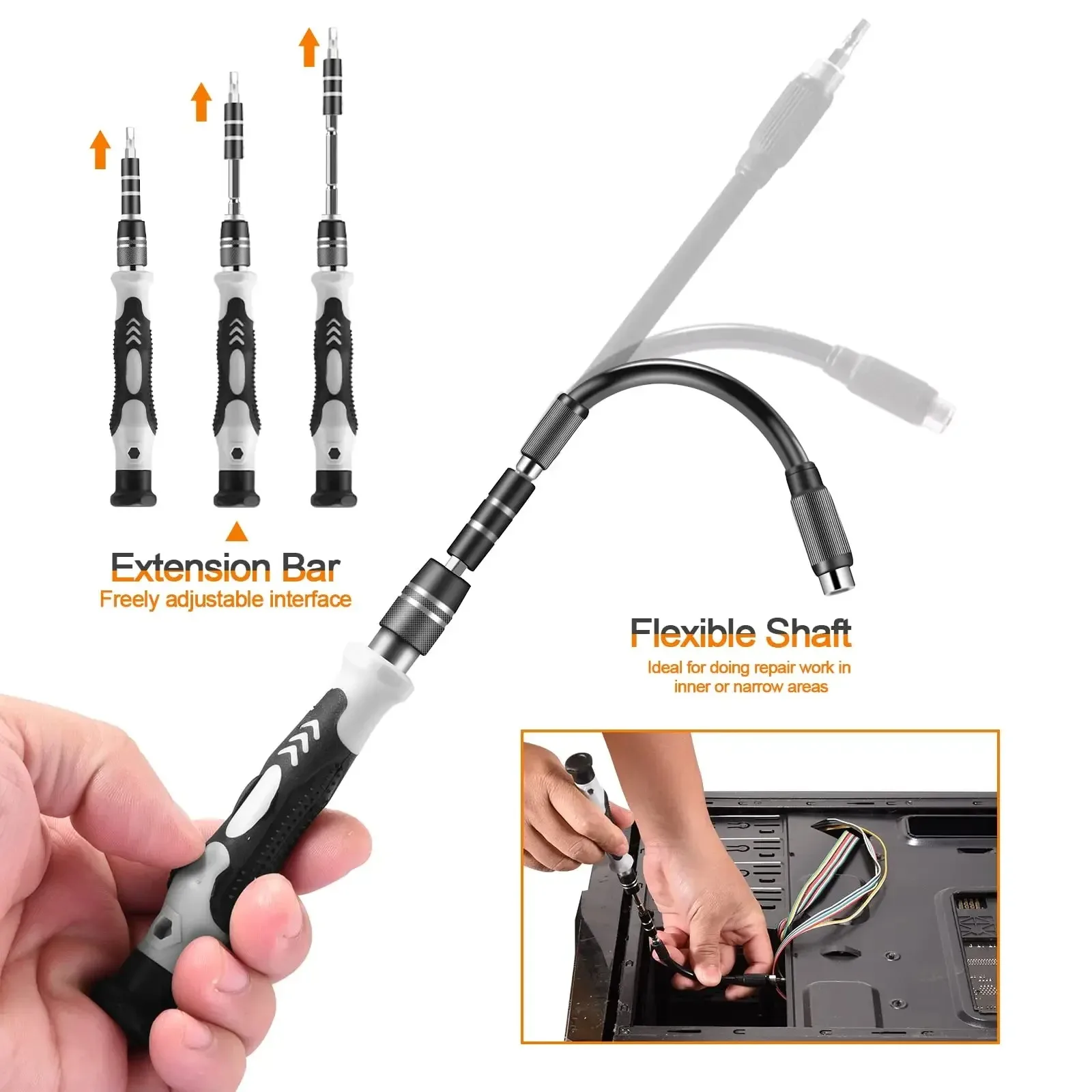 Precision Screwdriver Set 115 in 1 Professional Multi-Function Repair Tool with 98 Magnetic Screw Driver Bits for iPhone Glasses
