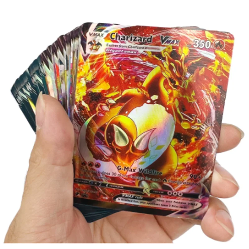 Em promoção! 60/100pcs Pokemon Card Game Gx Vmax De Comércio Francês  Pokemon Jumbo Brilhante Cartões Coleção Infantil Batalha Brinquedos Para  Crianças De Presente