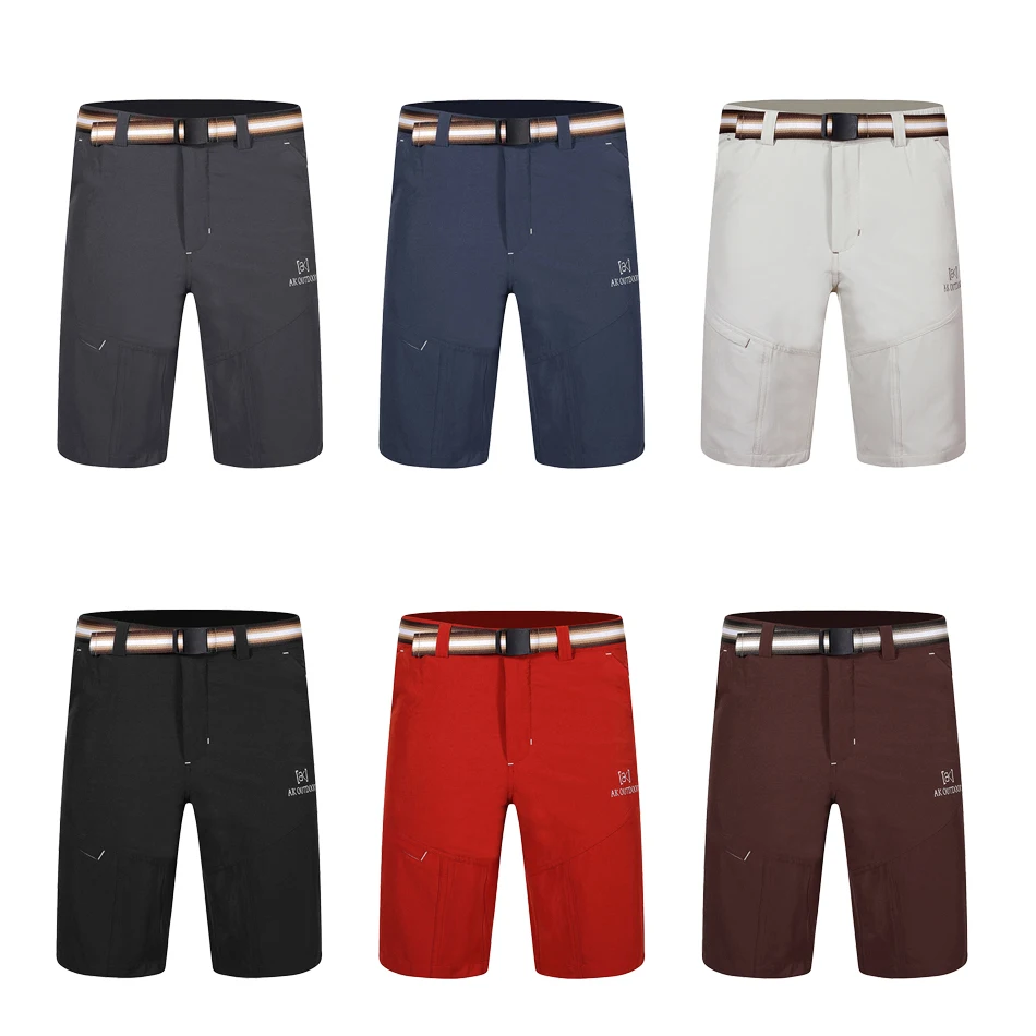 Men Solid Color Shorts Outdoor Breathable Hiking Shorts Jogging Fitness Trousers Quick Dry Gyms Polyester Sport Short Pants