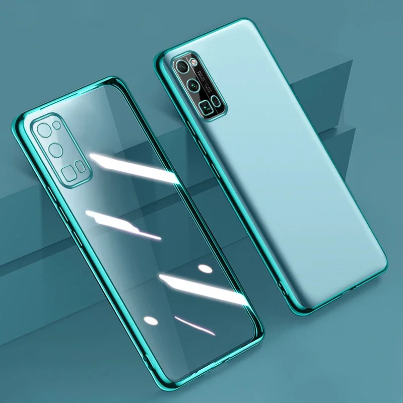 Clear Silicone Phone Case with Soft Plating TPU Design