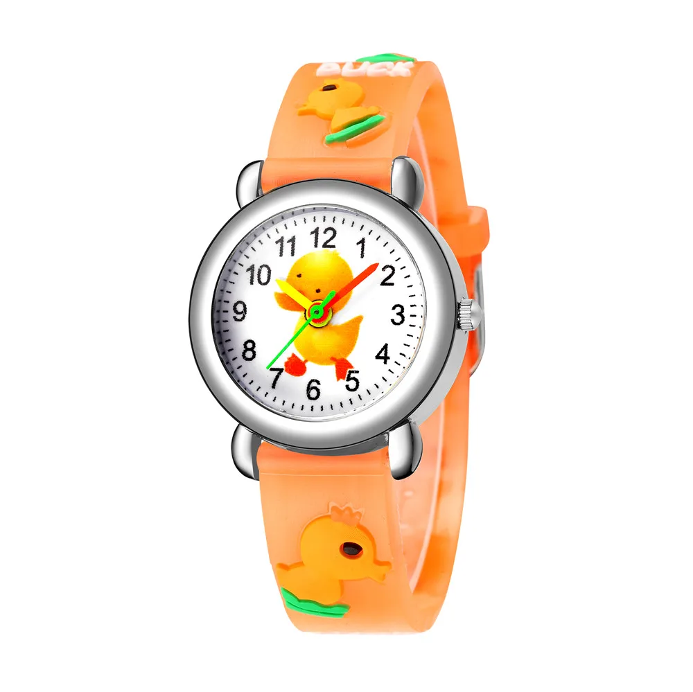 cute sweet silicone band Duck style Children's cartoon watch 2