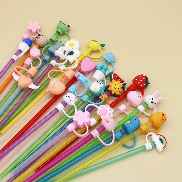 2pcs Straw Tips Cover Straw Covers Cap For Reusable Straws Straw Protector  Cute Holiday Style (Dog) 