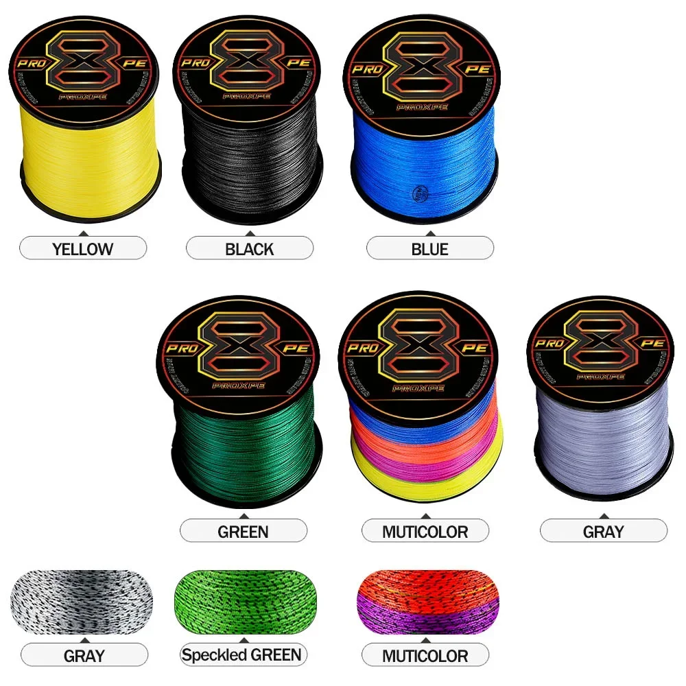 PROXPE 1000M/500M/300M/100M 8-Strand Braided Lines Super Strong Japan Multifilament Pe Carp Wire Pesca 22-90LB Fishing Lure Line