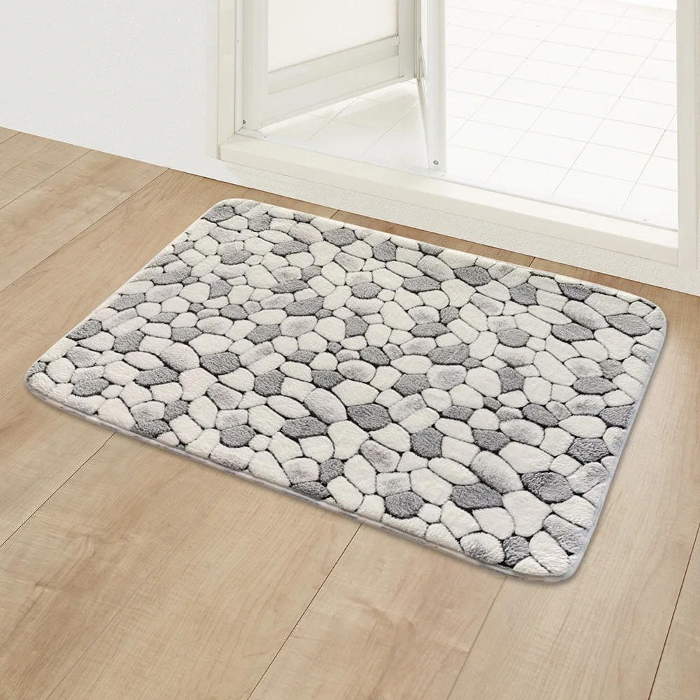 Bedroom Floor Mat Home Entrance Doormat Coral Fleece Kitchen Bathroom Door Decoration Carpet Bath Shower Room Anti-Slip Foot Rug