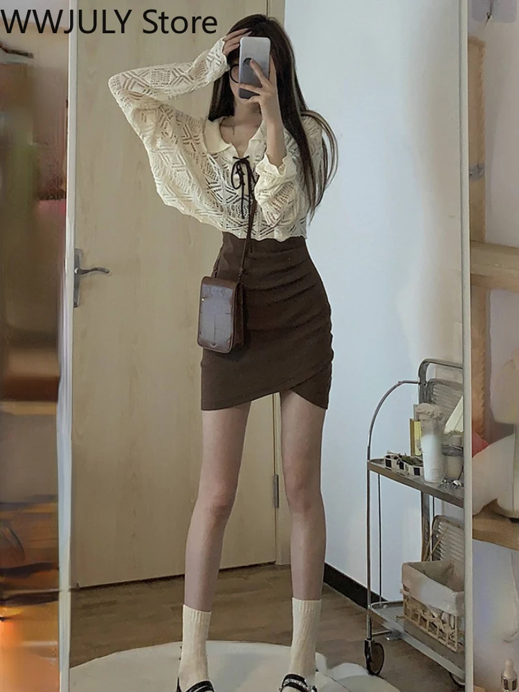 Piece Dress Set Women Bodycon Dress Korean Fashion Suit