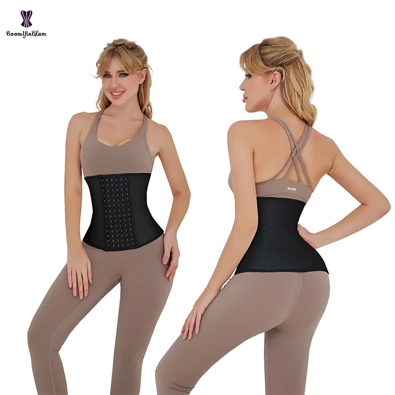 Shinny Leather Korset Top 2022 New High Quality 6 Hook 25 Steel Boned Corset Latex Waist Trainer Bustier Plus Size S-6XL