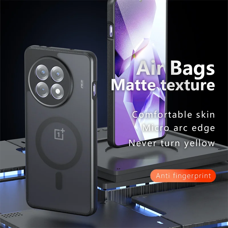 Soft Hybrid TPU+PC Clear Back Case - Shockproof Matte Anti-Fingerprint Cover