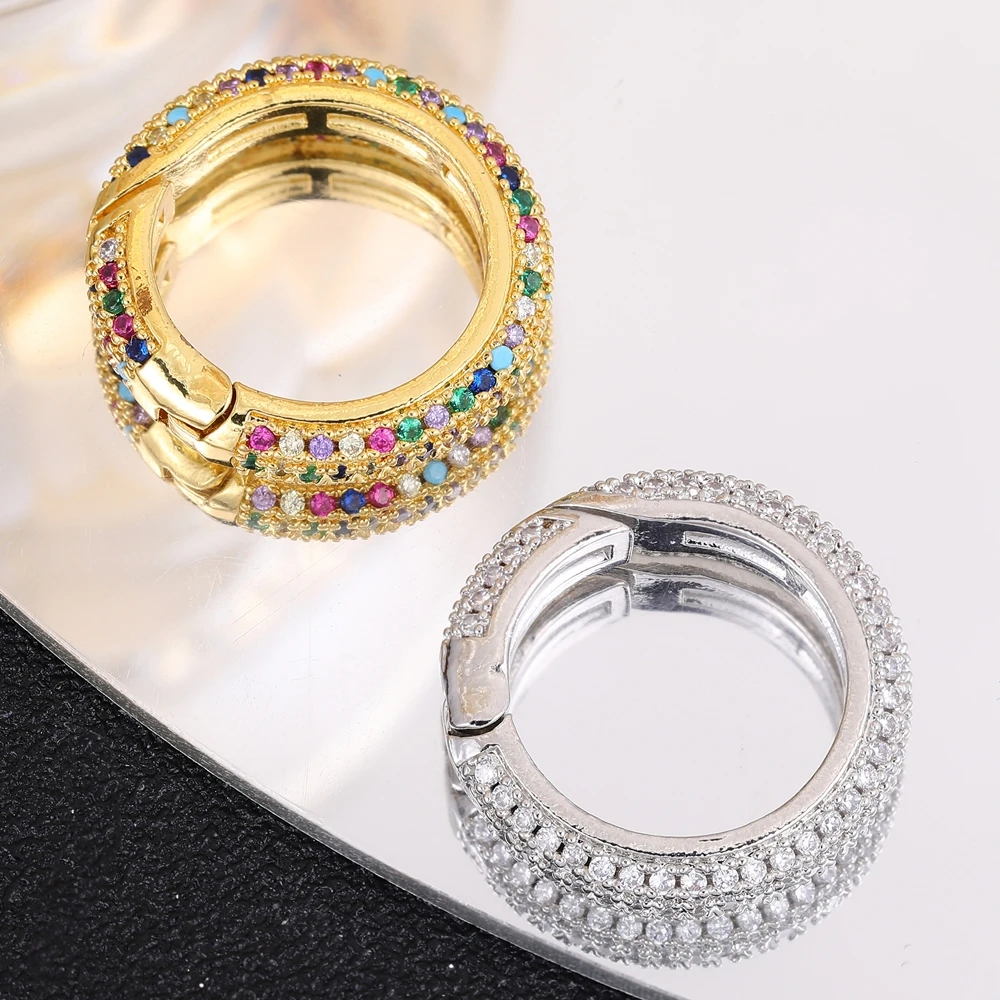 

Juya 18K Real Gold Silver Plated Cz Handbag Hooks Carabiners Spring Clasps Accessories For DIY Luxury Pendant Jewelry Making