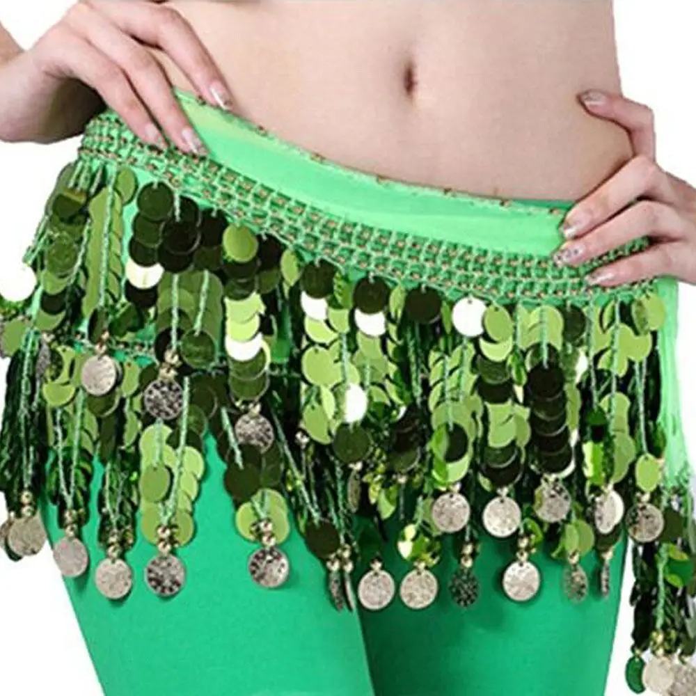 Thailand/Indien/Arabische Tänzerin Pailletten Quasten Rock Frauen Sexy Bauchtanz Hüfte Schal Wrap Gürtel Tänzerin Rock Weibliche zeigen Kostüme – Detail 14