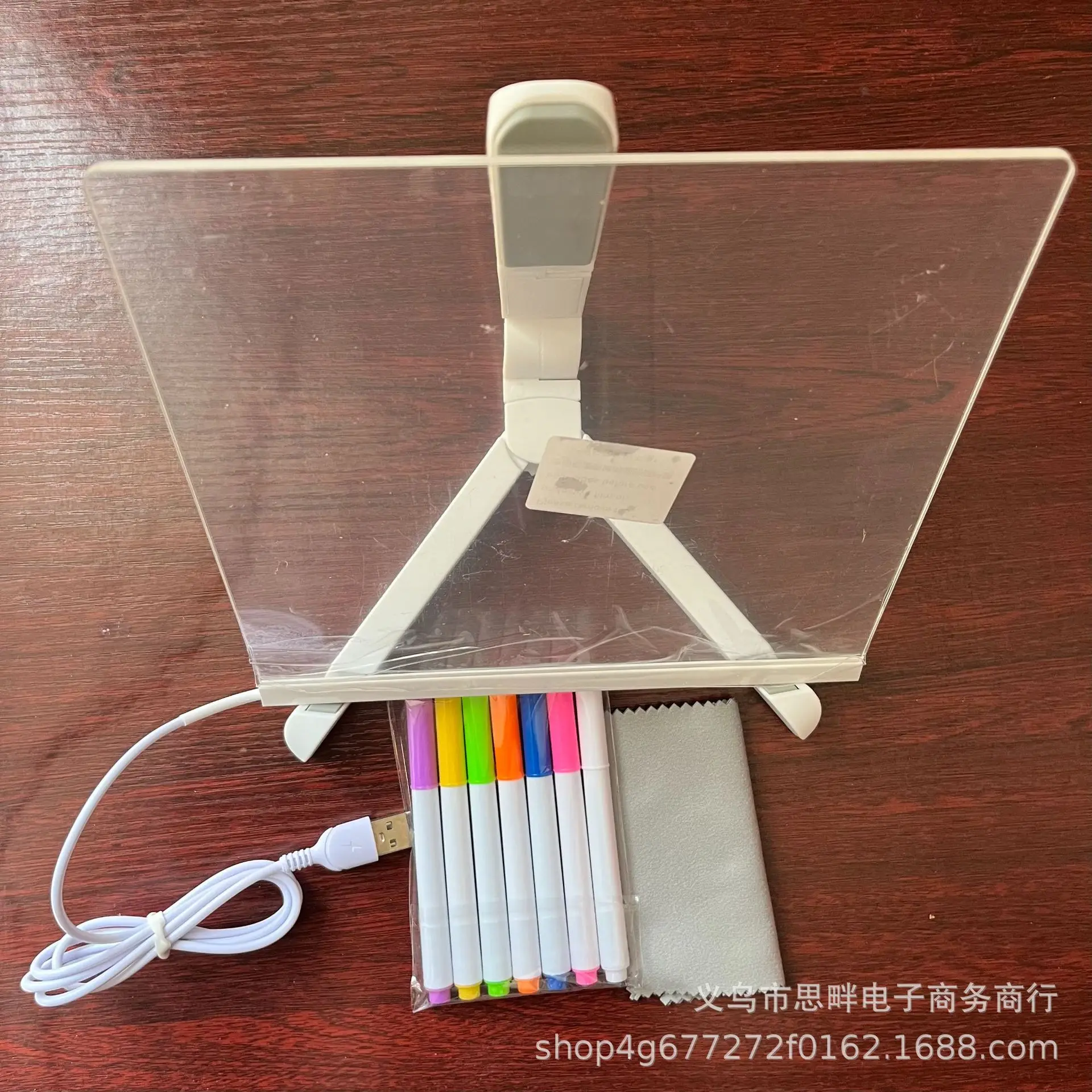 30*20cm DIY 지울 수 있는 발광 아크릴 투명 필기판 메시지 보드 광고판 LED 형광판 야간 조명