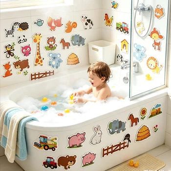 Baby Toy Animal Bath Toys for Kids Soft EVA Paste Bathroom Toys Animal Cognitive Floating Water Toys for Boys Girls 2 to 4 Years 1