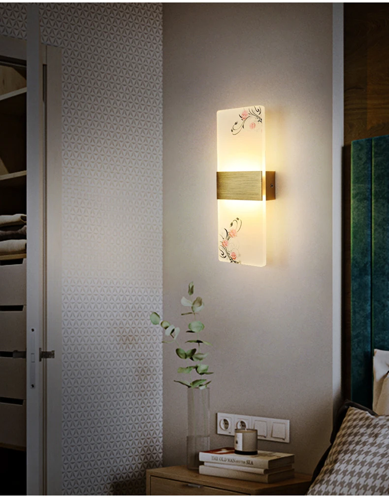 Acrylic Wall Lamp LED Indoor Sconce Light Bedroom Living Room Aisle Bedside Lamps Modern Nordic Decor luminária 6W AC85-265V wall hanging lights