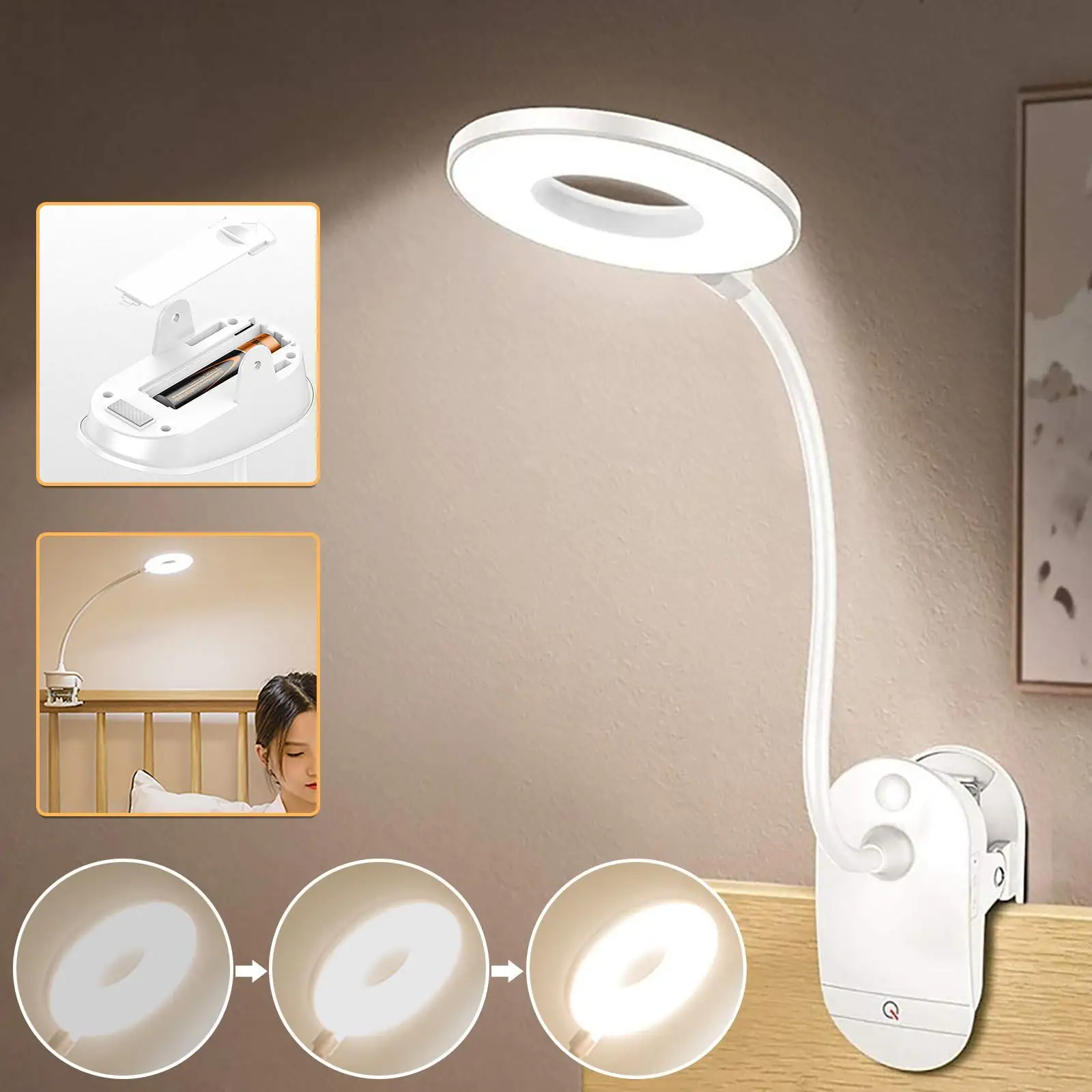 

Usb Rechargeable Eye Protection Reading Clip Bedroom Small Table Lamp