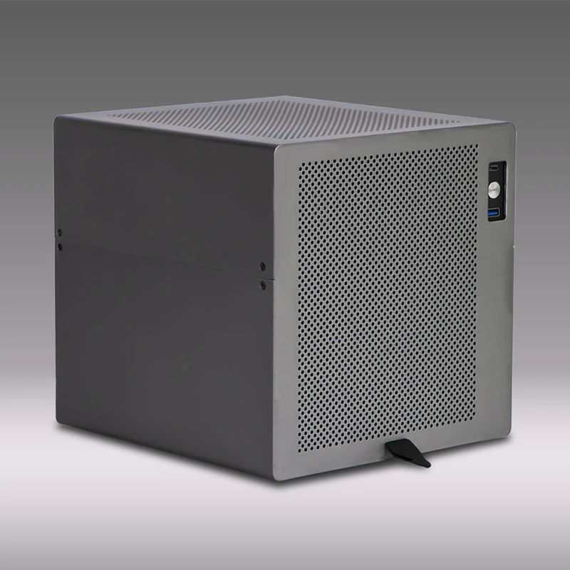4베이 NAS 인클로저, MATX/ITX 마더보드 호환, SATA 백플레인, 3.5인치/2.5인치 드라이브 베이, SFX 파워 서플라이 지원