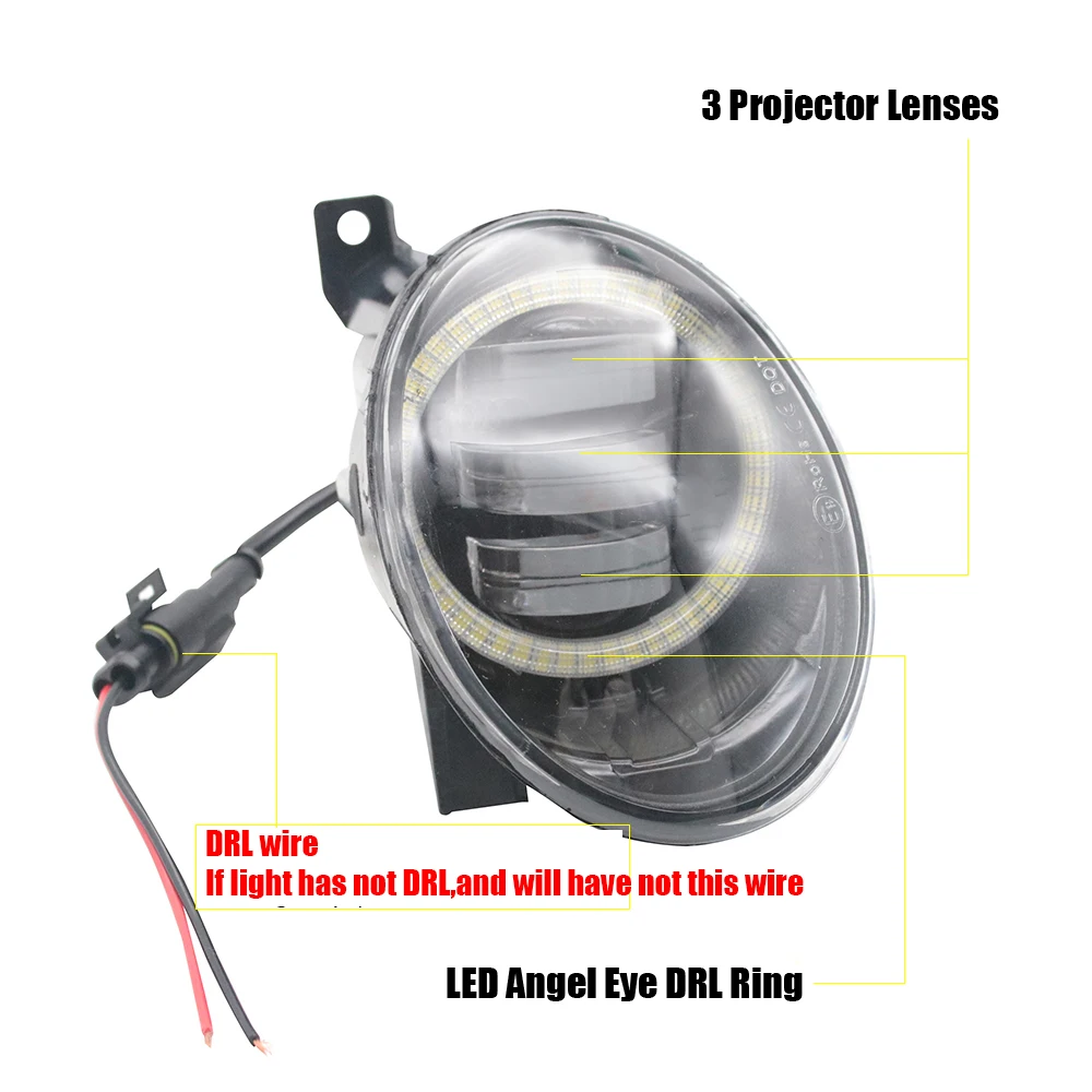 2-Pcs Led Car Fog Lights Assembly Head Lamp wtih Lens for Seat Alhambra 7N 2010-2020 Angel Eye Front Bumper DRL Daylight 30W detail image 3