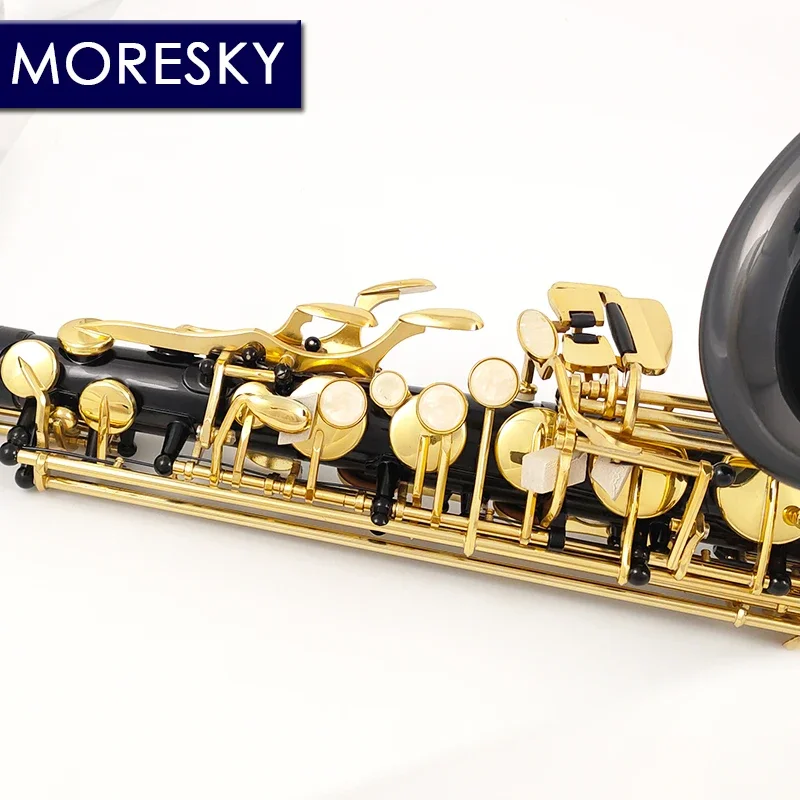 MORESKY Alto Saxophone Black E-Flat Eb Gold Keys With Case Music Instrument MAS-102