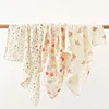 Baby Cotton Muslin Swaddle Blanket Floral/Animal Print Stroller Blanket Infant Diaper Newborn Receiving Blanket 6