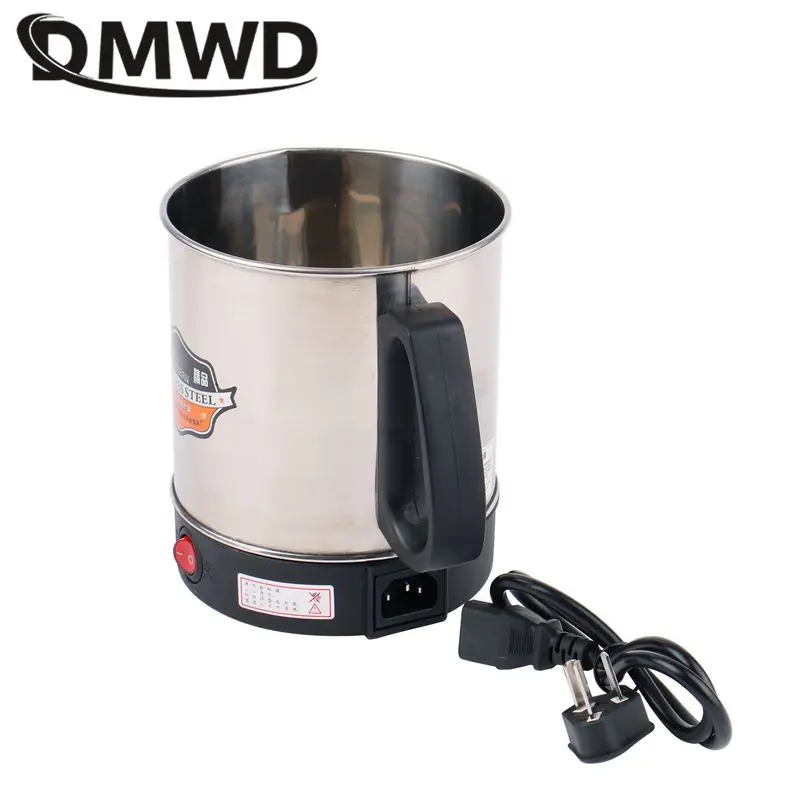 DMWD MultiCooker Electric Skillet portable stainless steel heating cup Noodles milk soup porridge Cooking Pot mini coffee boiler 3