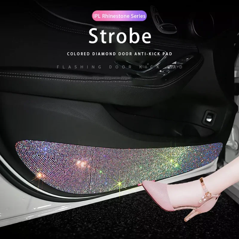

Color Diamond Car Stickers Decals Universal Anti-kick Auto Door Protection Sticker Bling Rhinestone Car Interior Accessories