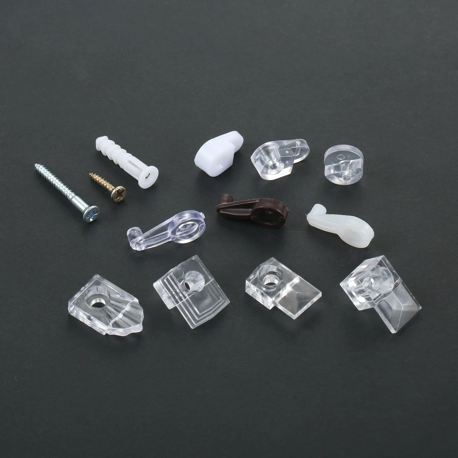 Furniture Hardware Plastic Glass Retainer Clips Mirror Holder Clamps For Cabinet Door Glass Panel Mirror Cabinet Shelf 20 Pcs furniture hardware