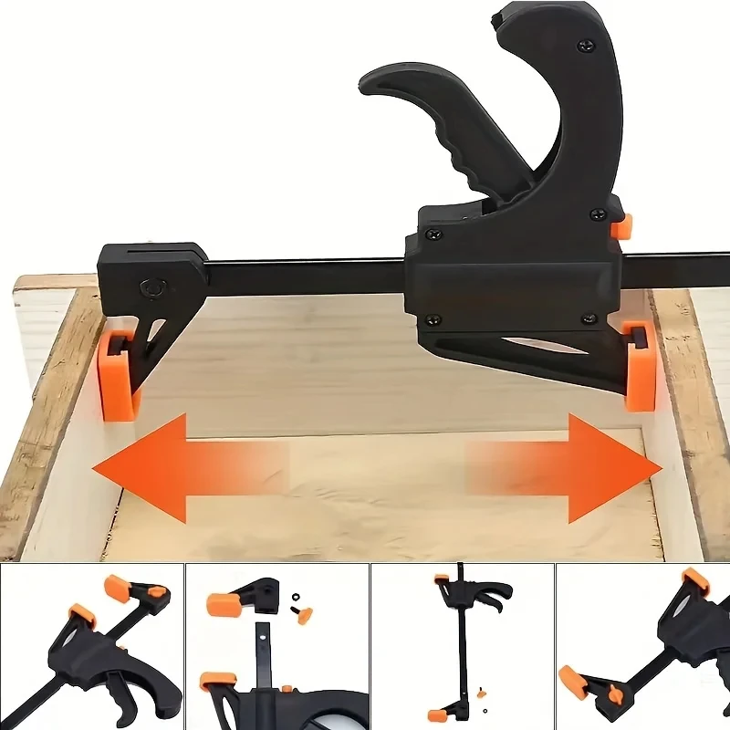 Woodworking Clamps 4' 1/2Pcs Set Fixed Type Quick Ratchet Release Speed Extruded Nylon Work Bar Kit Spreader Gadgets DIY Portable