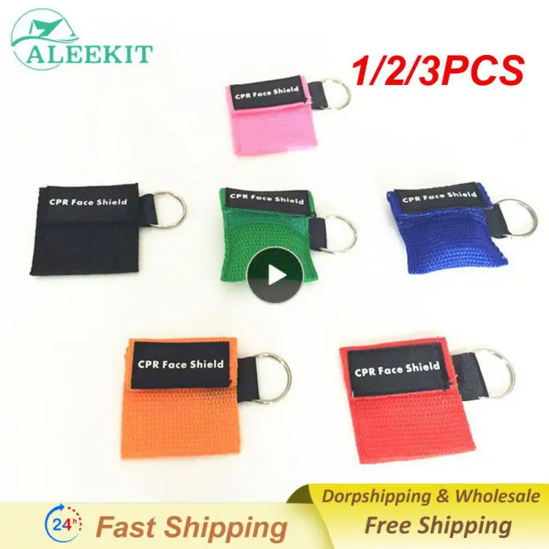 

1/2/3PCS Resuscitator Mask portable Emergency Aid Face Shield Artificial Respiration Disposable Respirator Keychain Health Care
