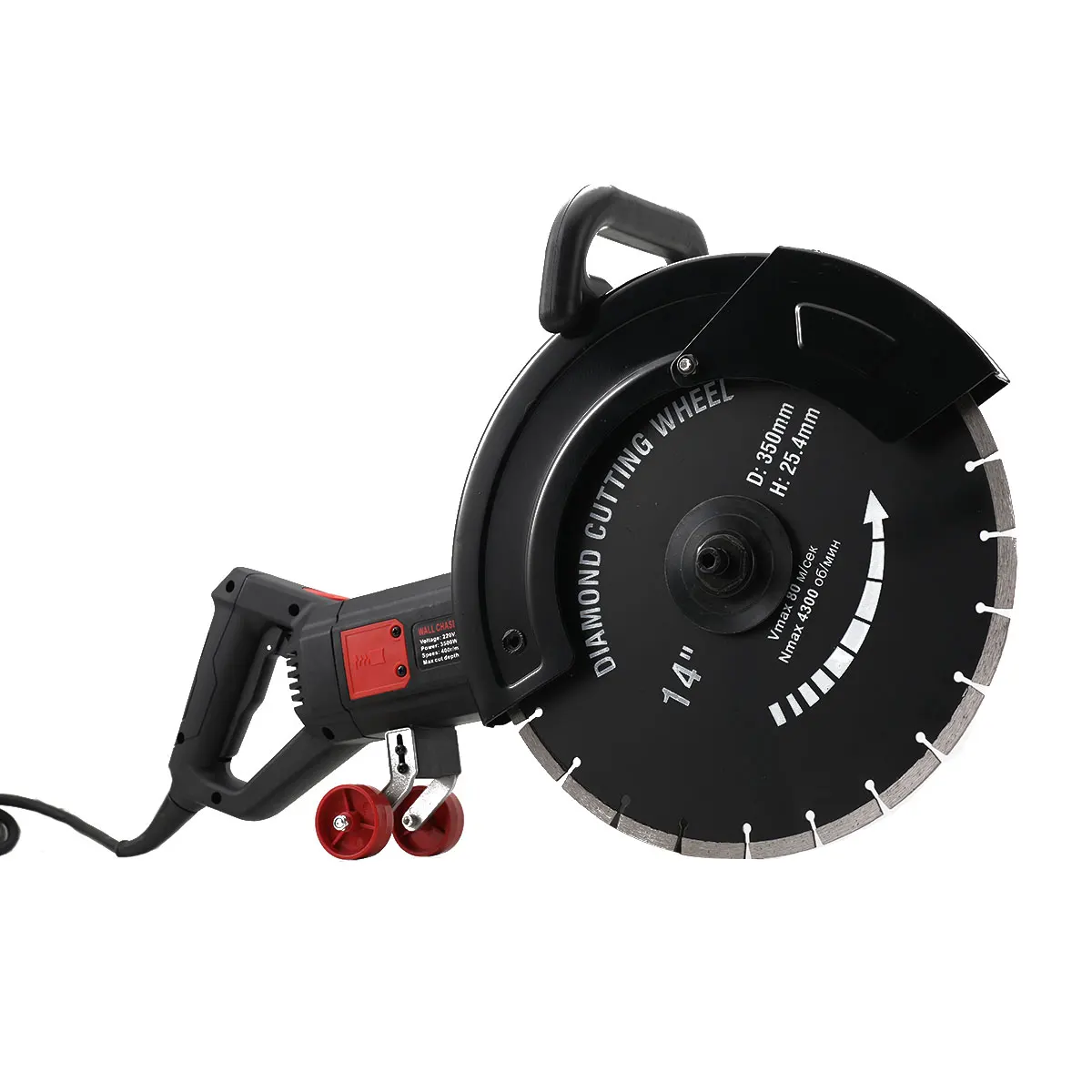 3200W High-power Saw Blade Slotting Cutter Machine-Carbon Steel Cover 220 Slip-Proof Handles Wall Cutting Machine for Electricia