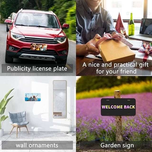 10 Pack Sublimation License Plate Blanks 6x12 x 0.65mm,Metal Aluminum Automotive Front License Plate Tag