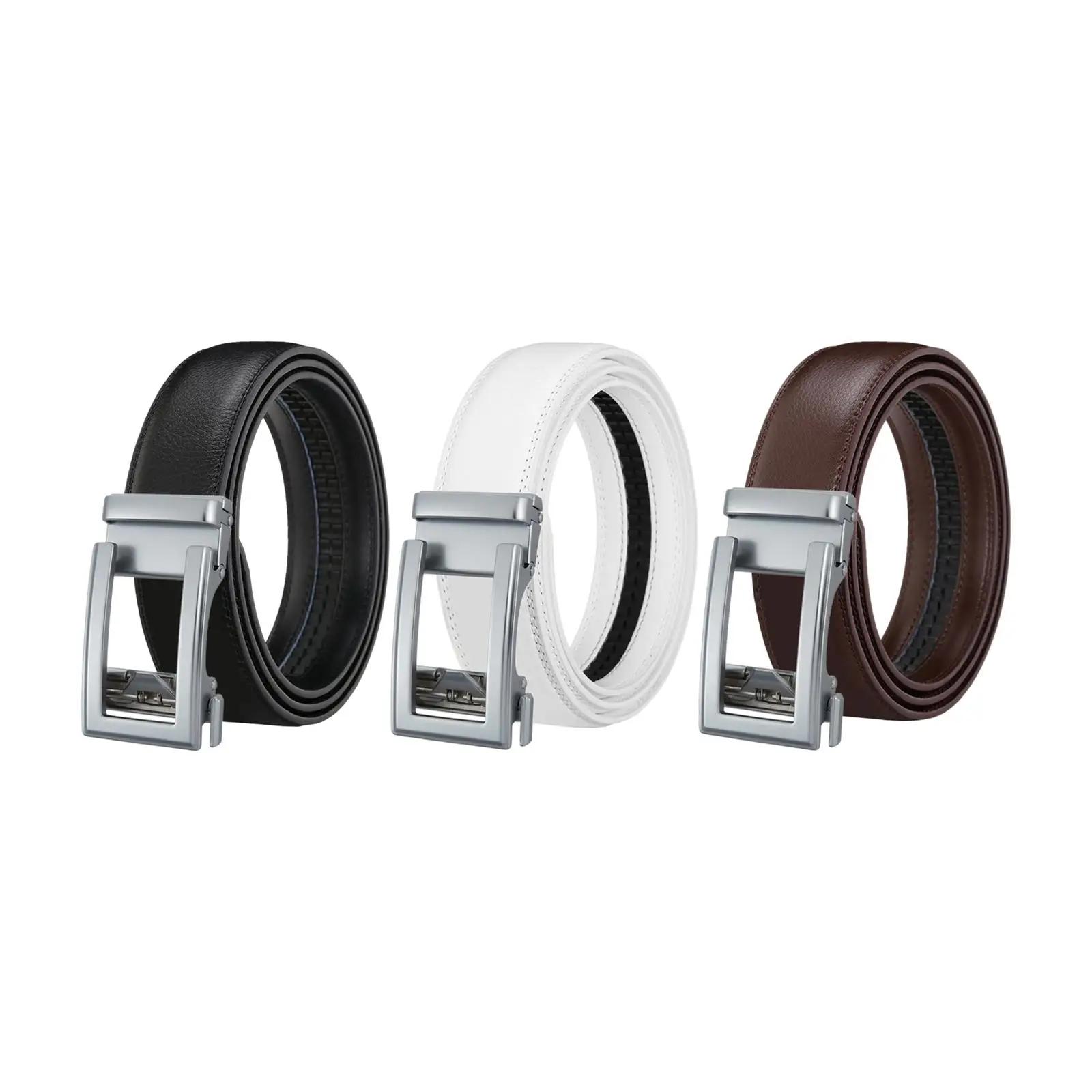 

Mens Belt Formal Metal Buckle Classic Elegant 51" Long Business Casual Belt for Club Wedding Dating Business Birthday Gift